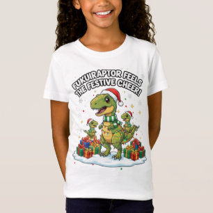 Camiseta Família Fofa de Fukuiraptor de Natal – Dino Festiv