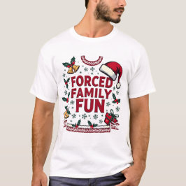Camiseta Família Forçada Diversão Sarcástica Adulto Engraça