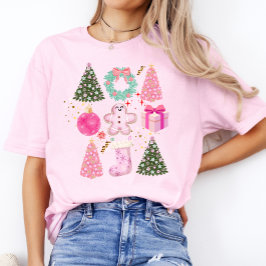 Camiseta Família Fria Moderna Mulher de Natal Feriada Camis