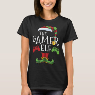 Camiseta Família Gamer Elf Correspondendo ao Natal Engraçad