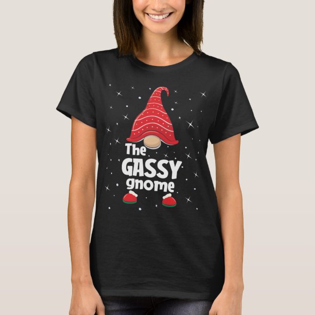Camiseta Família Gassy Gnomo Correspondendo ao Natal Engraç (Frente)