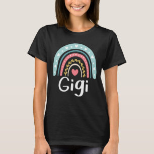 Camiseta Família Gigi Cute Avó Correspondente ao Arco-Íris