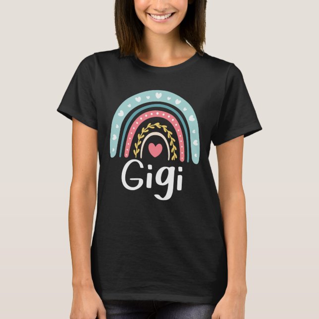 Camiseta Família Gigi Cute Avó Correspondente ao Arco-Íris (Frente)