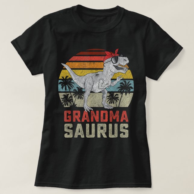 Camiseta Família Grandmasauro T Rex Dinossauro Vovó Surus (Frente do Design)
