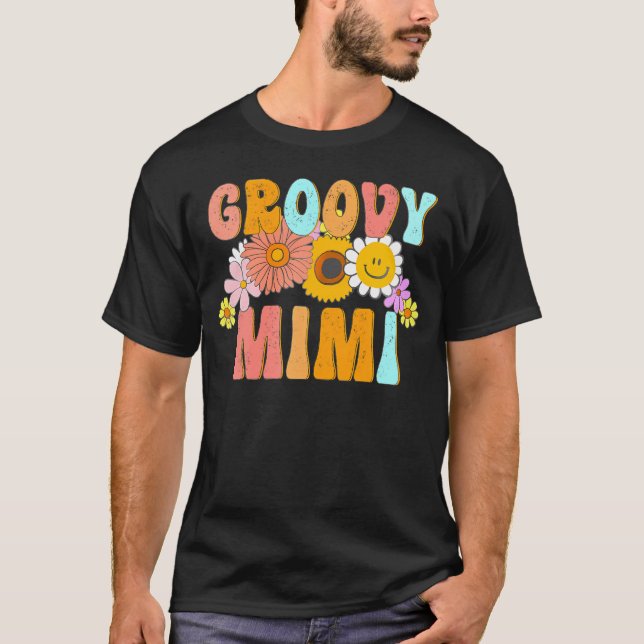 Camiseta Família Groovy Mimi Birthday Correspondendo Groovy (Frente)