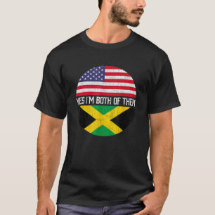 Camiseta Família Herita de Bandeiras Half Jamaican-american