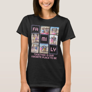 Camiseta Família Juntas 6 Fotografias e Texto Personalizado