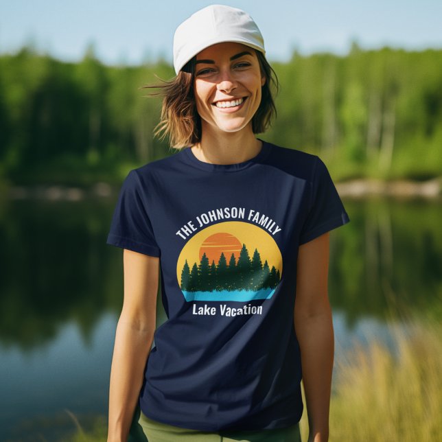 Camiseta Família Lake Trip Cota Costura Sunset Women's (Criador carregado)