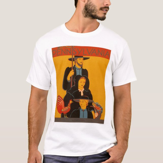 Camiseta Família Lancaster de Amish WPA 1937 (Frente)
