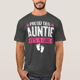 Camiseta Família legal Tia Nova Orgulhosa É Uma Menina Sexo