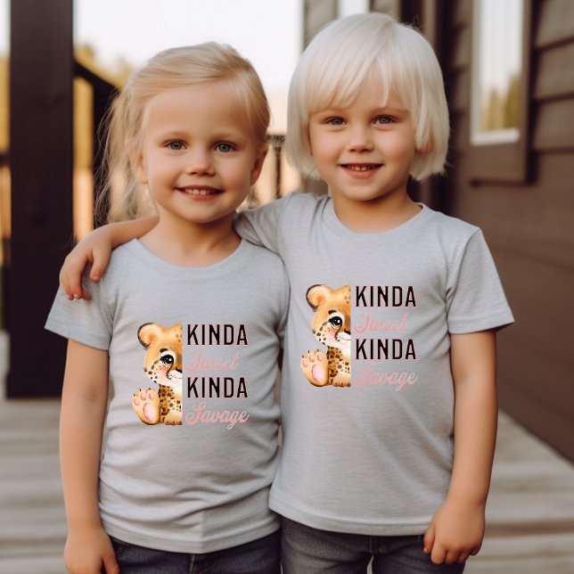 Camiseta Família Leopardo Bonita Correspondendo À Menina En (Criador carregado)