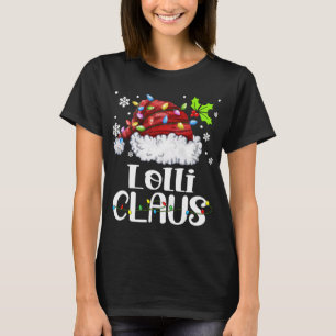 Camiseta Família Lolli Claus Santa Hat Natal Light Xmas