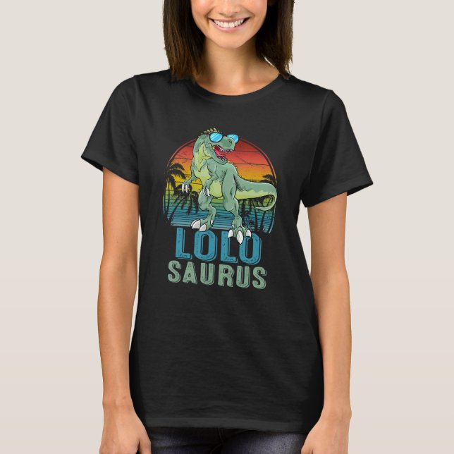 Camiseta Família Lolosaurus Rex Dinosaur Retro Lolo Saurus (Frente)