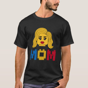 Camiseta Família Mãe Construtor Mestre Construindo Tijolos 