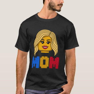 Camiseta Família Mãe Construtor Mestre Construindo Tijolos 
