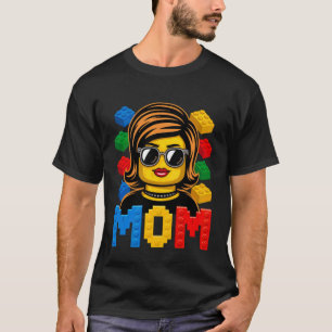 Camiseta Família Mãe Mestre Construtor Blocos Tijolos Const