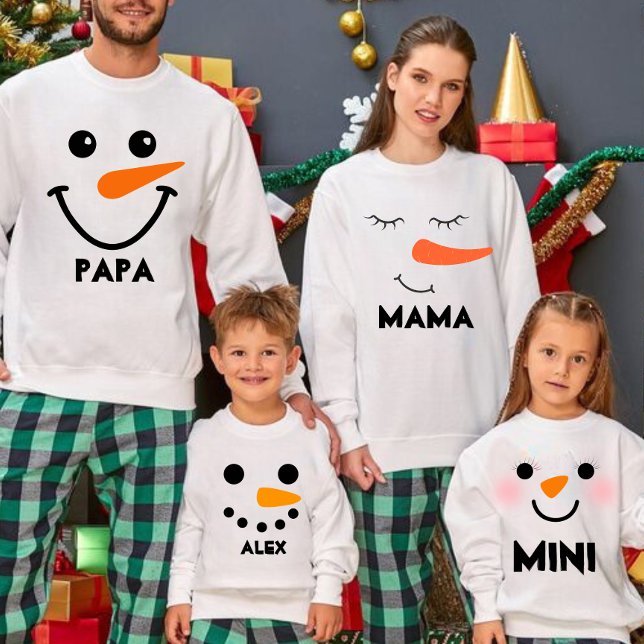 Camiseta Família Mama Personalizada Snowman Correspondente (Criador carregado)