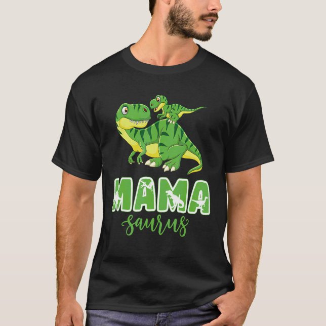 Camiseta Família Mamasaurus Rex Dinosaur Mama Saurus (Frente)