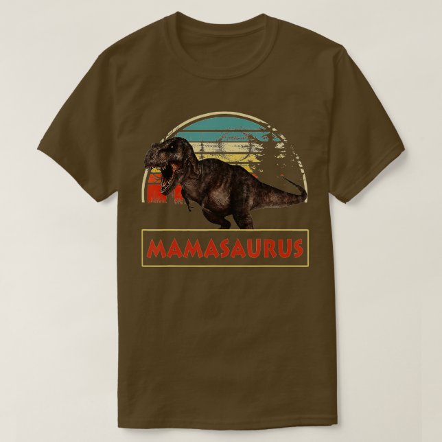 Camiseta FAMÍLIA Mamasaurus T rex Dinossaur Fu (Frente do Design)