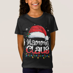Camiseta Família Mammie Claus Santa Hat Correspondente Nata
