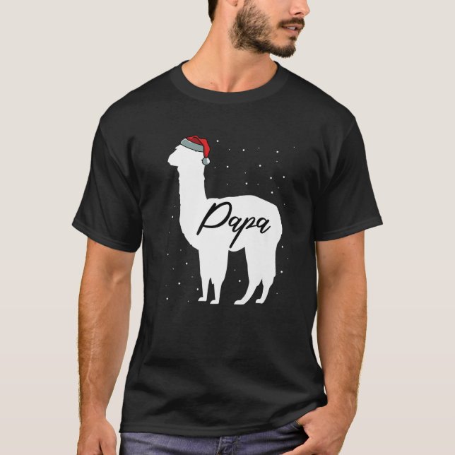 Camiseta Família Mens Papa Llama Correspondendo pijama de N (Frente)