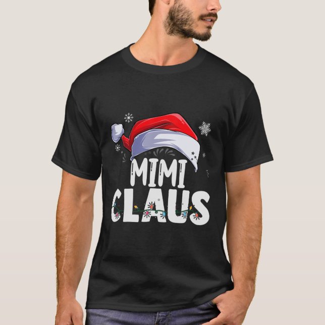 Camiseta Família Mimi Claus Xmas Correspondendo Vovó Engraç (Frente)