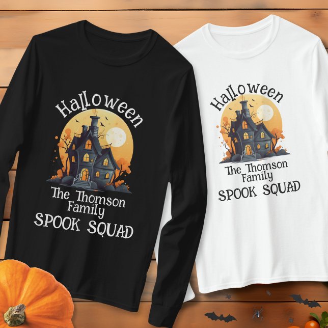 Camiseta Família Moderna Black Orange Hauned House (Criador carregado)