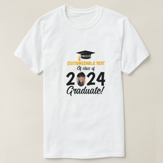 Camiseta Família Moderna Personalizada de Graduação de Foto (Frente do Design)