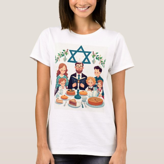 Camiseta Família Multicolor Hanukkah (Frente)
