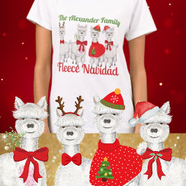 Camiseta Família Natal Alpaca Fleece Navidad