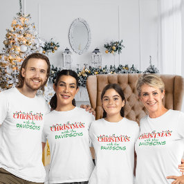 Camiseta Família Natal Festivo Nome Natal