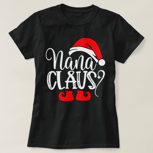 Camiseta Família Natal Oferece Papais noeis Engraçados Nann (Frente do Design)