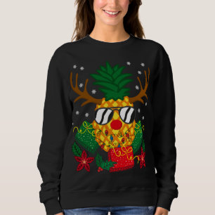 Camiseta Família natalícia Reindeer Deer Pineapple Sung