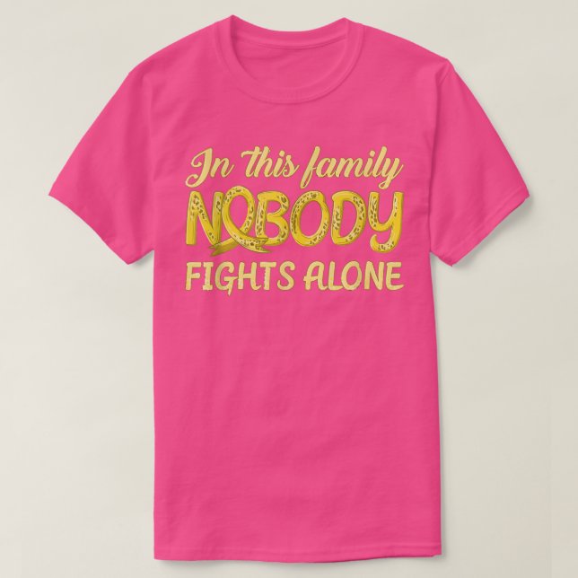 Camiseta Família Ninguém Luta Sozinha Cancer Sobrevivente (Frente do Design)