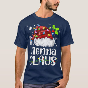 Camiseta Família Nonna Claus Santa Hat Natal Light Xmas