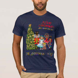 Camiseta Família Nutcracker de Cinco Felizes Felizes Natal
