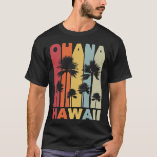 Camiseta Família Ohana Havaiano Retro Havaí Tropical Verão