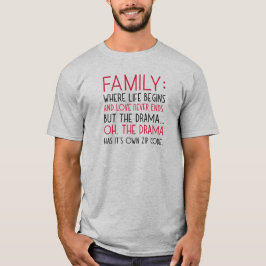 Camiseta Família onde a vida começa, o amor nunca acaba, o