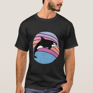 Camiseta Família Orca Vintage Retro Art Killer Whales Famil