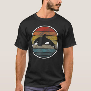 Camiseta Família Orca Vintage Retro Art Killer Whales Famil
