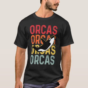 Camiseta Família Orca Vintage Retro Família de Baleias Assa