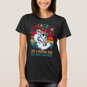 Camiseta Família Pai Bonita Dadacorn Unicorn Correspondente
