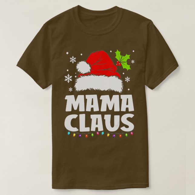 Camiseta Família Pajama de Natal da Mãe Claus Matando o Nat (Frente do Design)