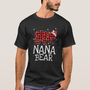 Camiseta Família Pajama Nana Bear Red Xadrez Natal