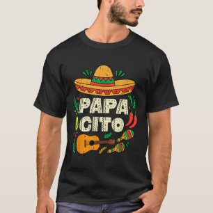 Camiseta Família Papacito Sombrero Cinco De Mayo Pai Mexica