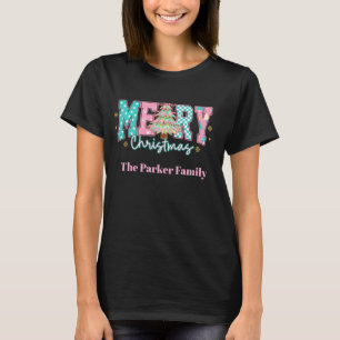 Camiseta Família Personalizada de Meninas de Feliz Natal