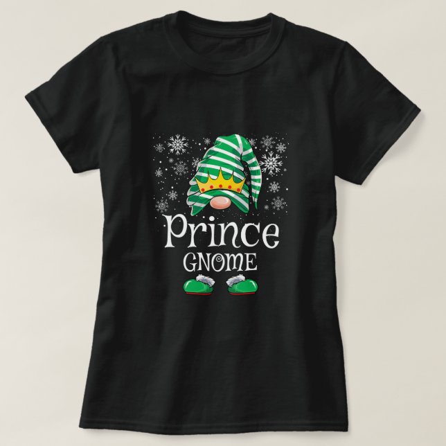 Camiseta Família Príncipe Gnomo Correspondendo Engraçado Pa (Frente do Design)