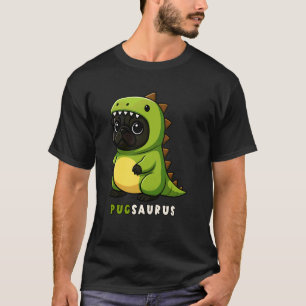 Camiseta Família Pug Saurus Dinossauro Fantasia Trex Amor A