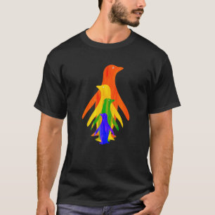 Camiseta Família Rainbow Penguin Lgbt Lgbtq Orgulho gay Rai