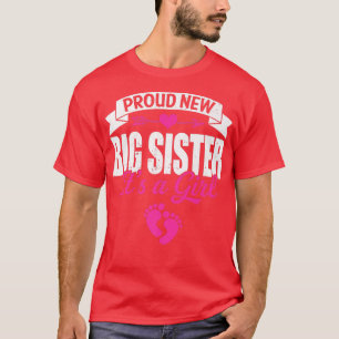Camiseta Família Retro Orgulhosa Nova Irmã Grande É Uma Dam